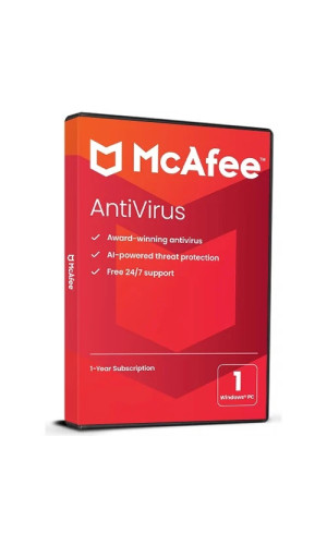 McAfee AntiVirus Protection 2024  | 1 Year 1 PC Windows Cd Key Global